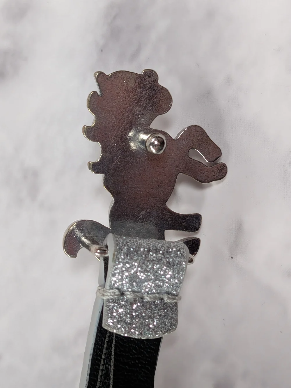 Silver Glitter Unicorn Belt Girls Kawaii Fairycore Sparkle Buckle